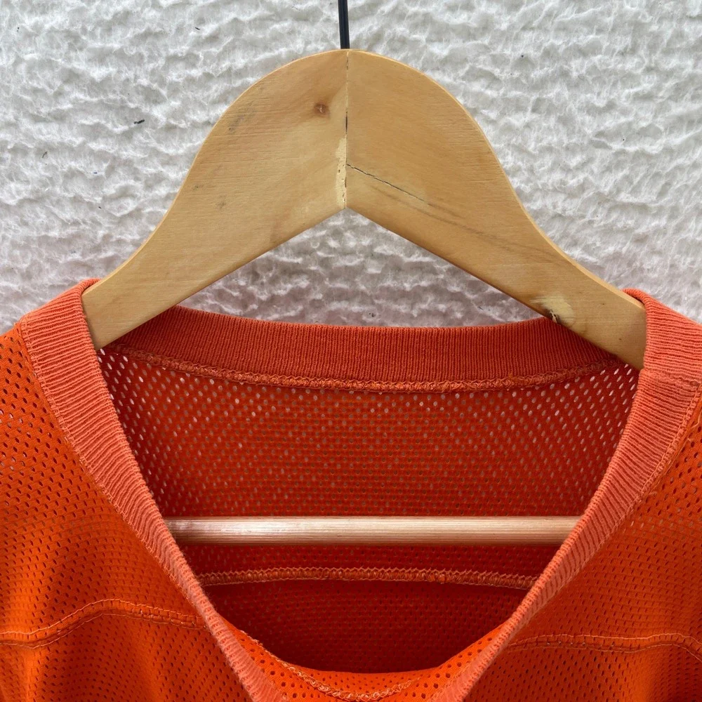 Vintage 80s Champion Football Jersey Mens M Orange Blank #31 USA Made Mesh